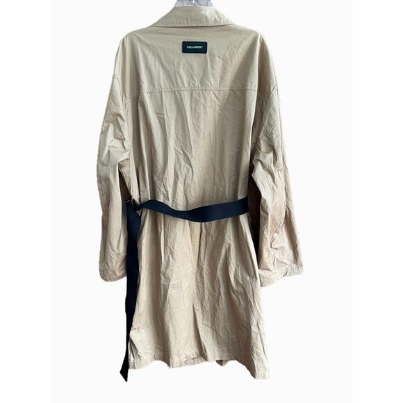 ASOS COLLUSION Unisex Belted Trench Coat 2XL - Picture 2 of 5